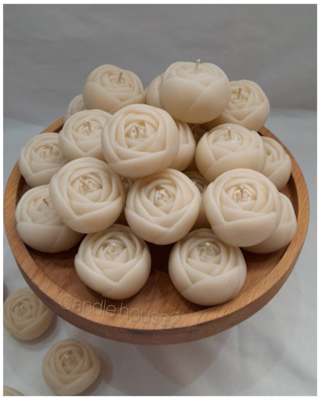 شمع گل پیونی بسته