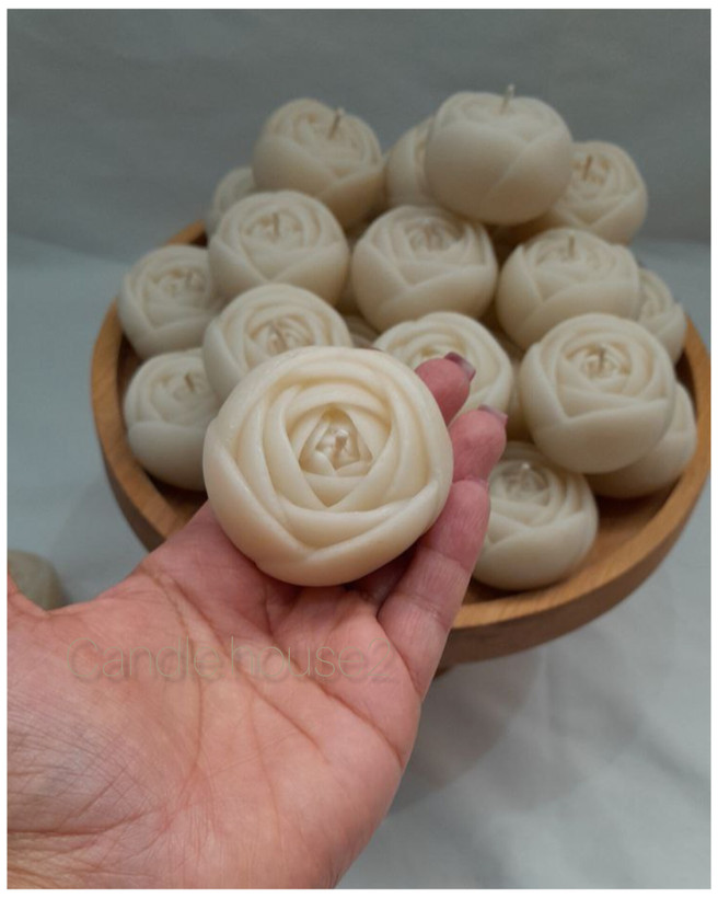 شمع گل پیونی بسته