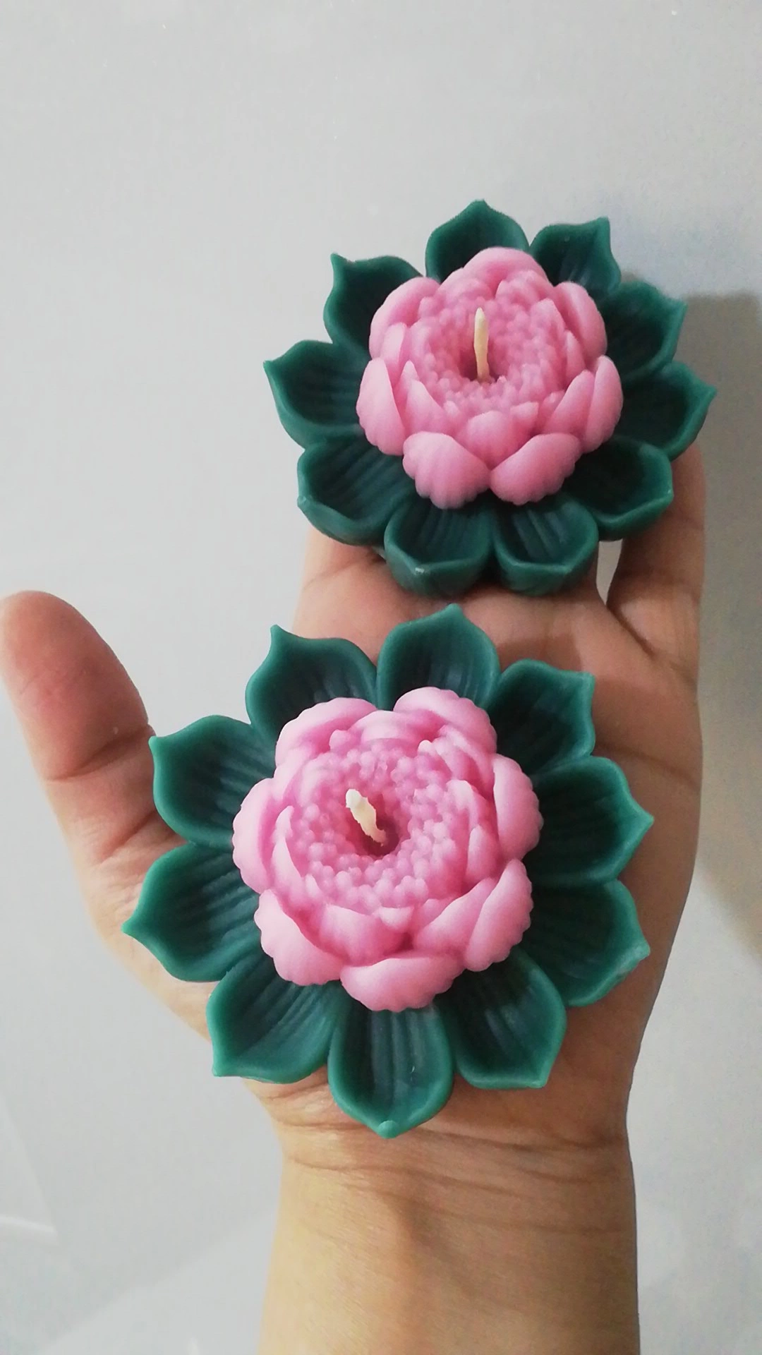 شمع گل رو آبی نیلوفر(یک جفت)